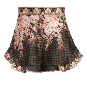 Zimmermann Flutter Tropical Floral Silk & Cotton Shorts